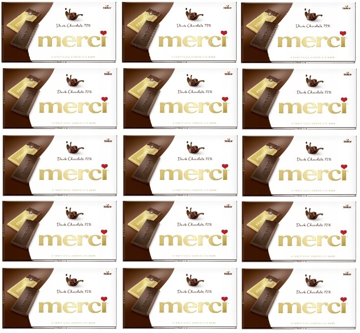 15x 100g Merci Hořká čokoláda 4 ks v krabičce