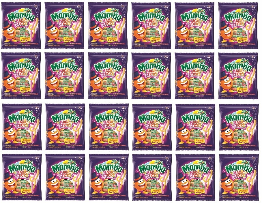 24x 140g žvýkací bonbón Mamba Magic Sticks Krabička