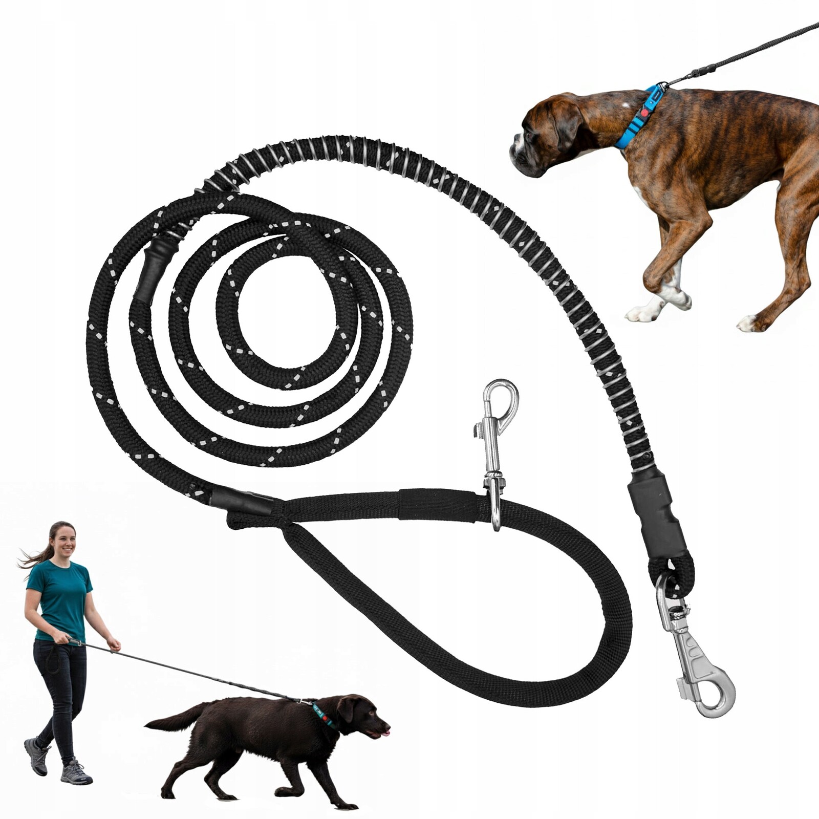 Idealeash Vodítko Tlumič 3 m Premium Silná pro psa do 60 kg Tréninková