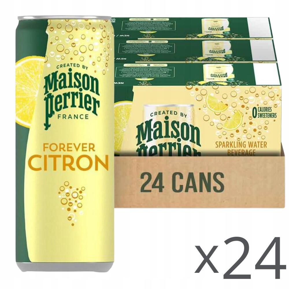 Perrier Minerální perlivá voda Citron Vert Limoen Plechovka 24x0,33L