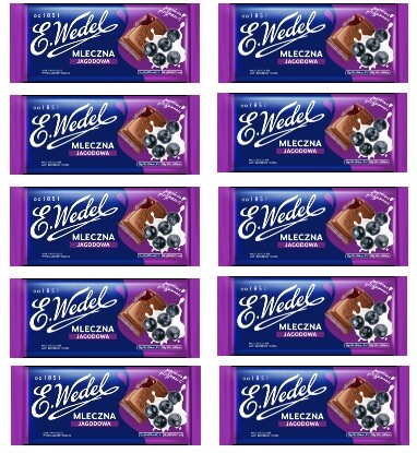 10x 100g E. Wedel Borůvková mléčná Čokoláda půlka kartonu