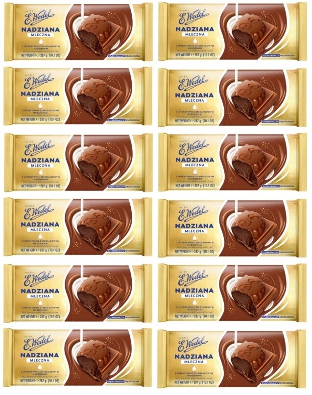 12x 287g Wedel mléčná čokoláda s čokoládovou náplní Karton