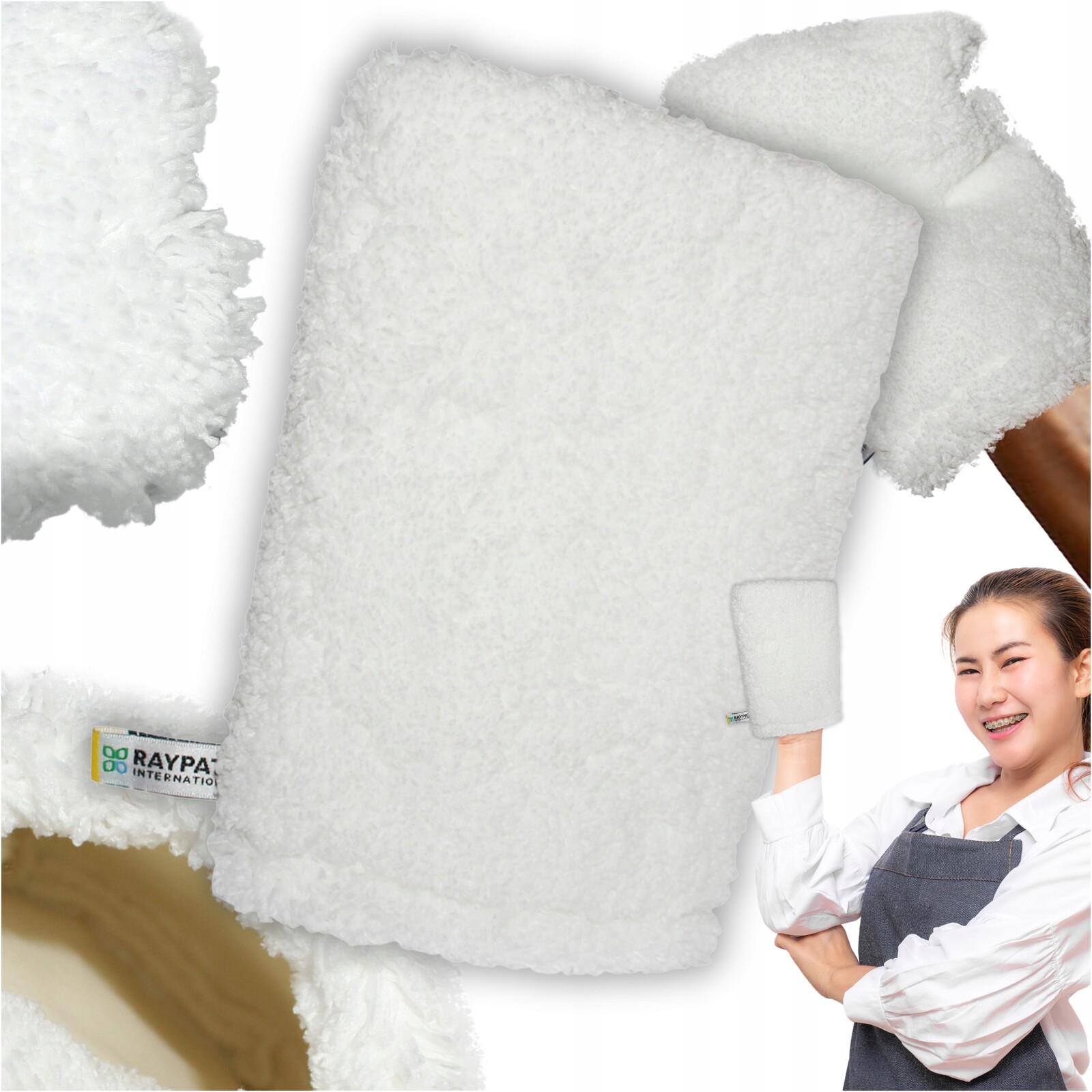 Raypath Čistící rukavice Nova bílá M 15x22 cm, vysoce savá, za mokra