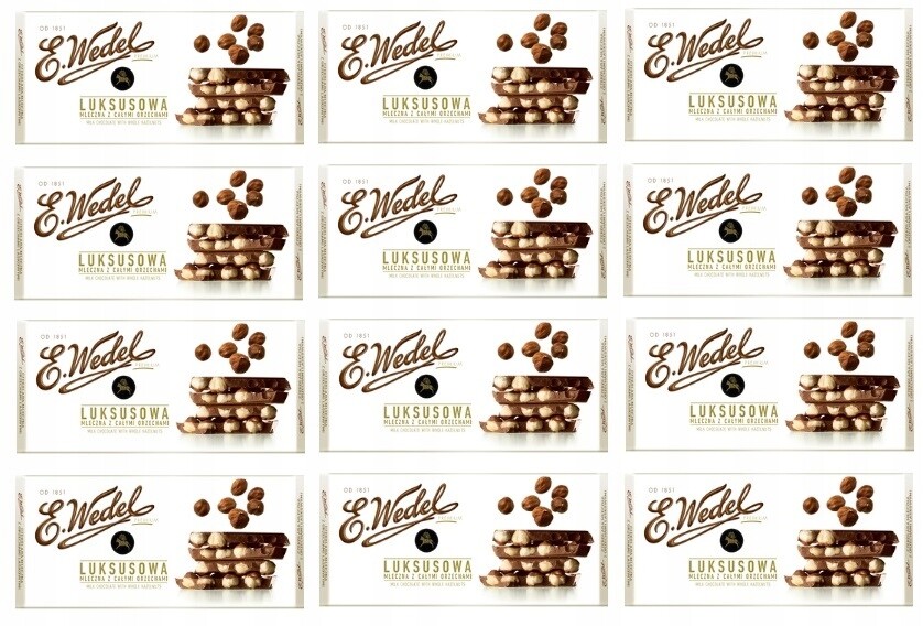 12x 100g Wedel luxusní mléčná čokoláda s lískovými oříšky, Karton