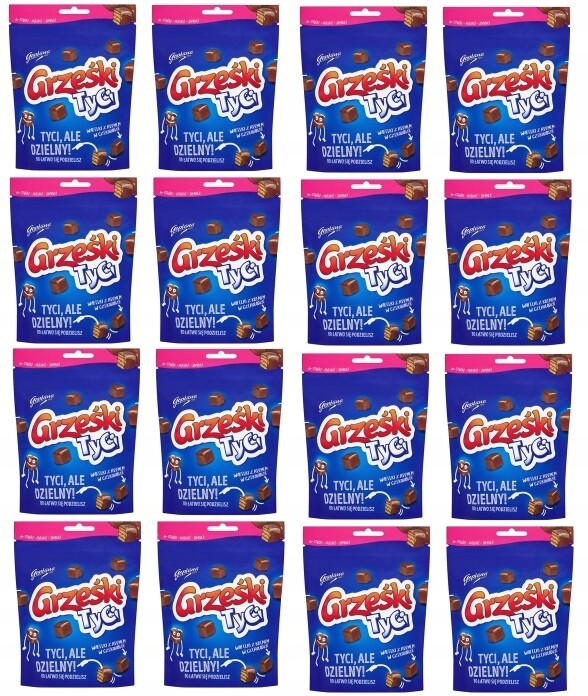 16 x 120 g Goplana Grześki Tyci Wafelki s krémem v dezertní čokoládě Kart