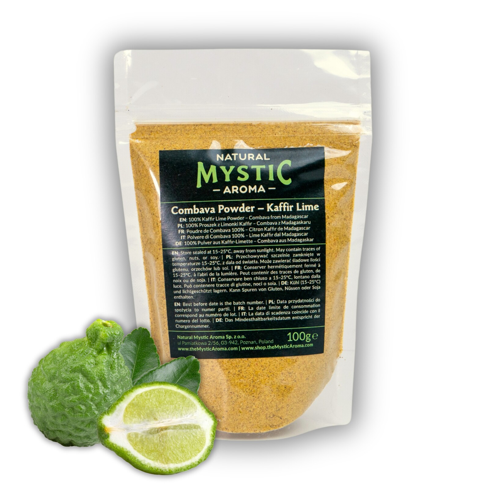 Combava Prášek 100 g Přírodní Limetka Kaffir Prémiový prášek Combava
