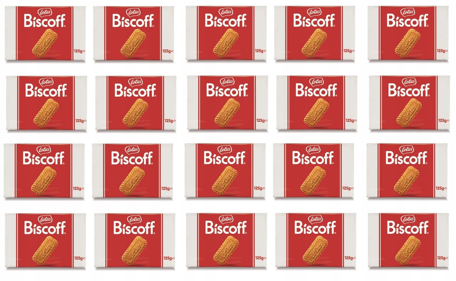 20 x 125 g Lotus Biscoff sušenky s sušenkovou příchutí Karton