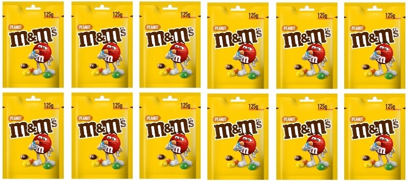 12x 125g M&m's arašídové bonbóny v krabičce