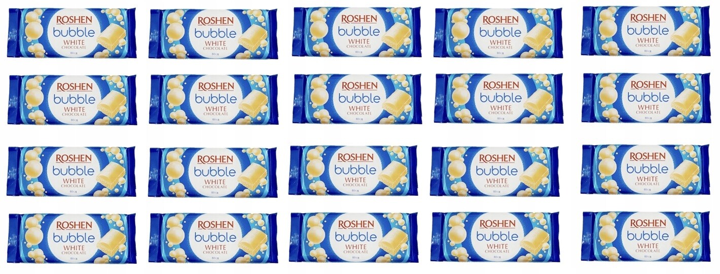 20x 80g Roshen bublinková Čokoláda bílá v krabičce