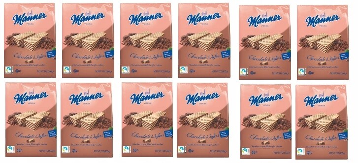 12 x 200 g Manner vaflí s čokoládovým krémem Karton