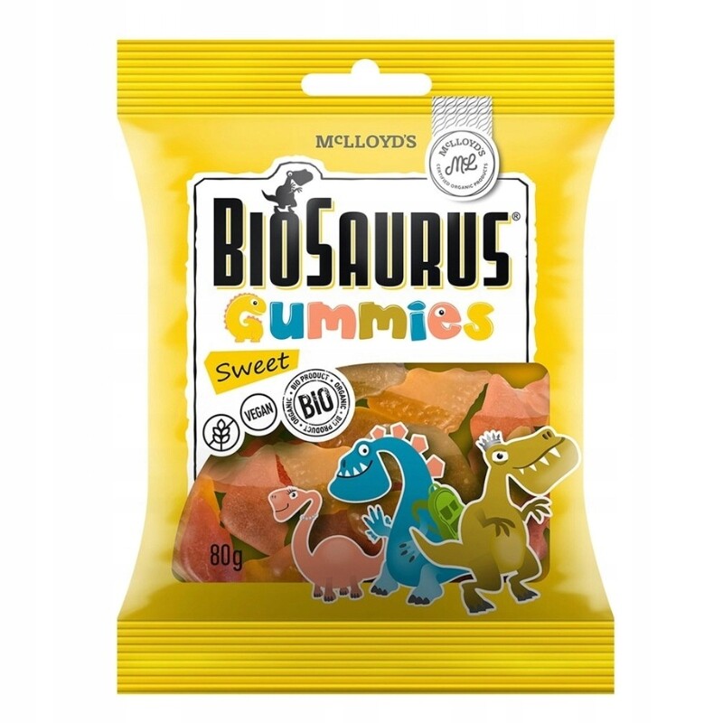 Bio Želé Bonbony chutné želé Sweet Gummies bezlepkové BioSaurus 80 g