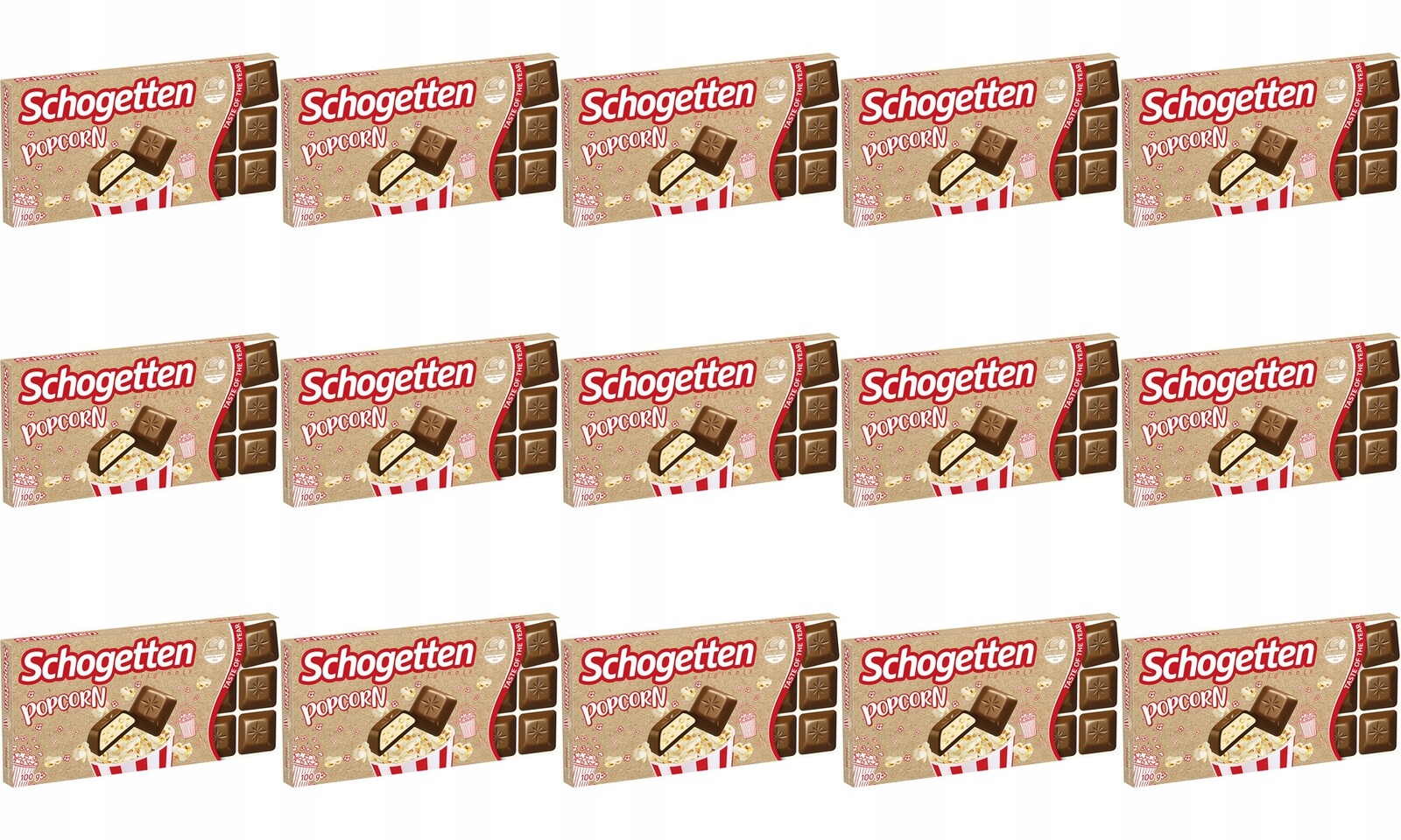 15x 100g Schogetten příchuť popcornu s mléčnou Čokoláda v krabičce