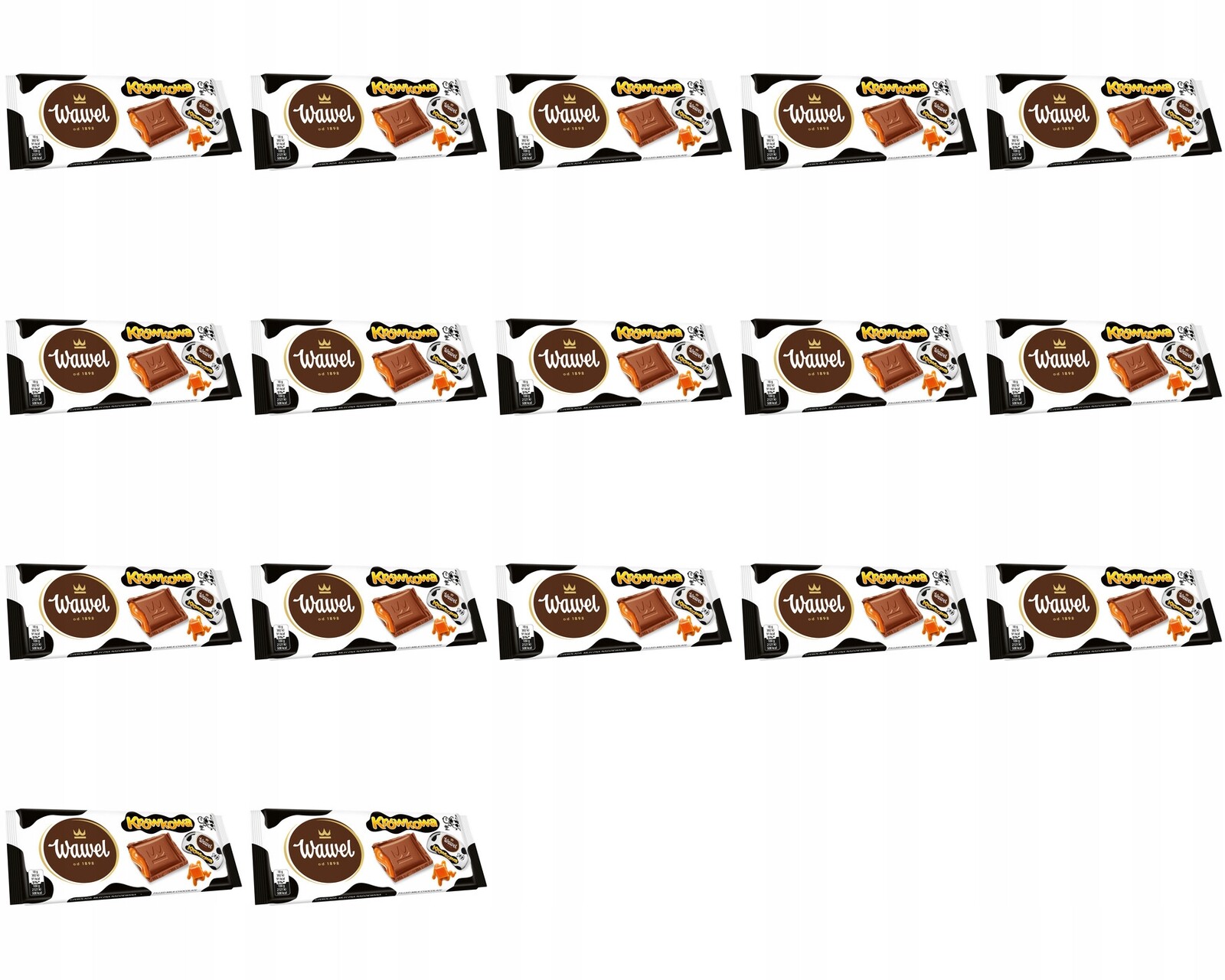 17x 90g Wawel mléčná čokoládová Čokoláda s příchutí Bonbóny Krówki , Karton