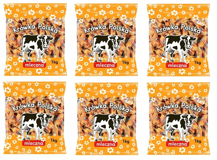 6x 1kg Jednotka Polské Bonbón Krówka Bonbóny Karton