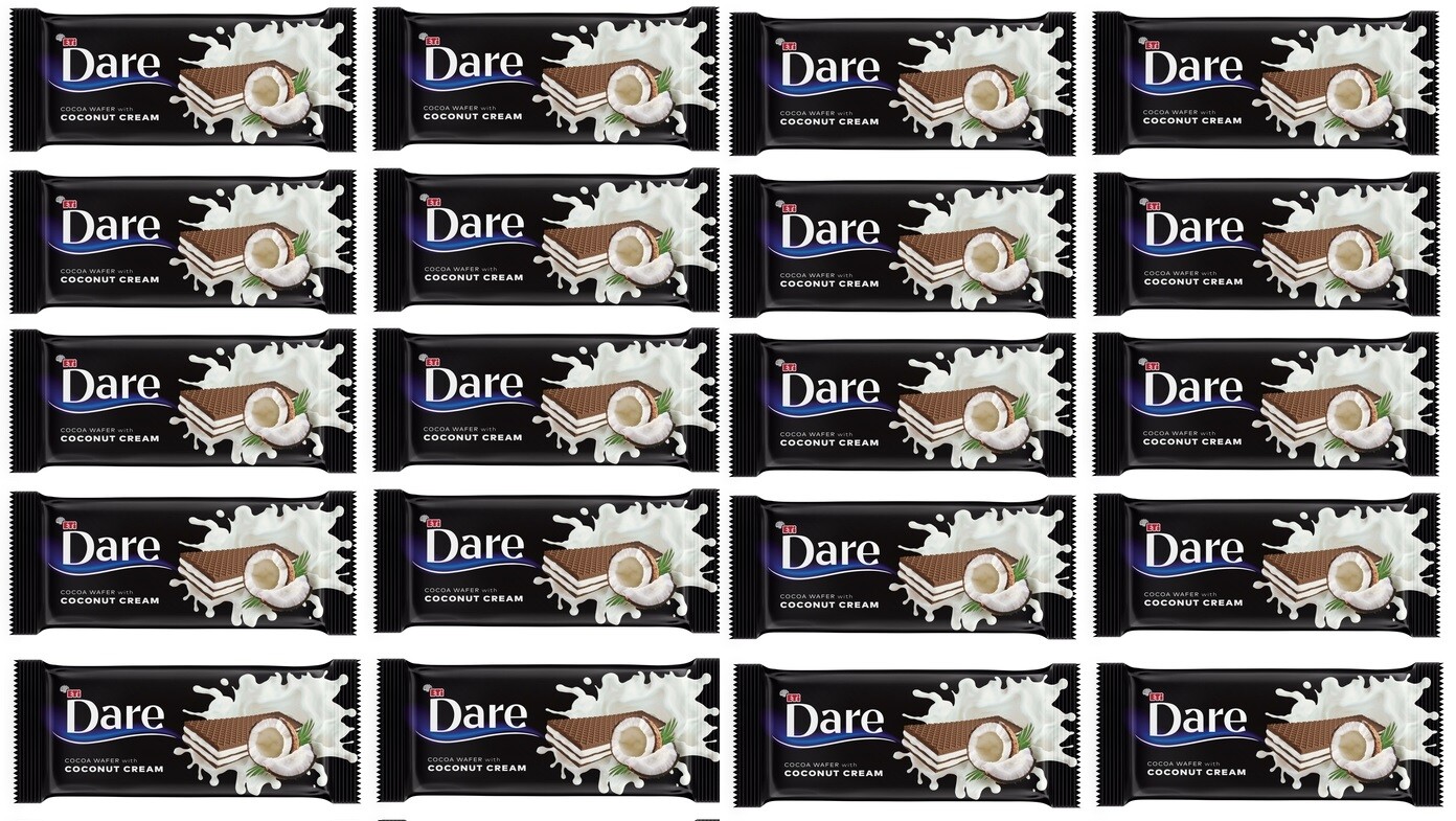 20 x 142 g Kakaové oplatky Dare s kokosovým krémem Karton