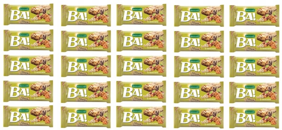 25x 40g Bakalland Ba! Cereální Tyčinka 5 ořechů Karton