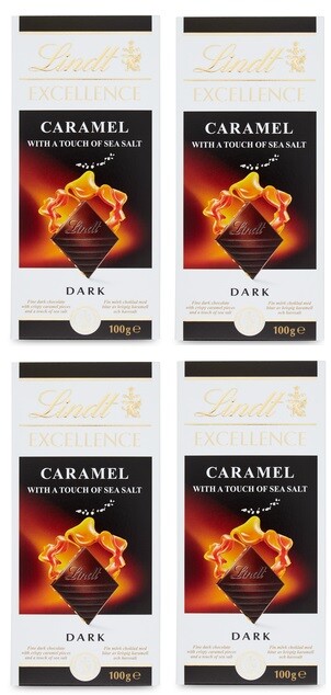 4x 100g Lindt Hořká čokoláda karamel s mořskou solí