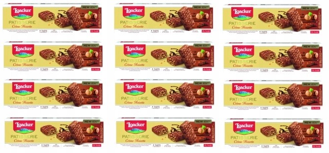 12 x 100 g Loacker Patisserie oplatky ořechový krém Karton