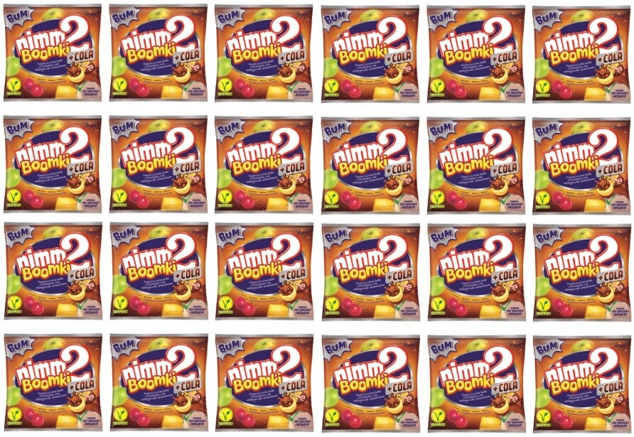 24x 90g žvýkací bonbón NIMM2 Boomki Cola s náplní, Karton