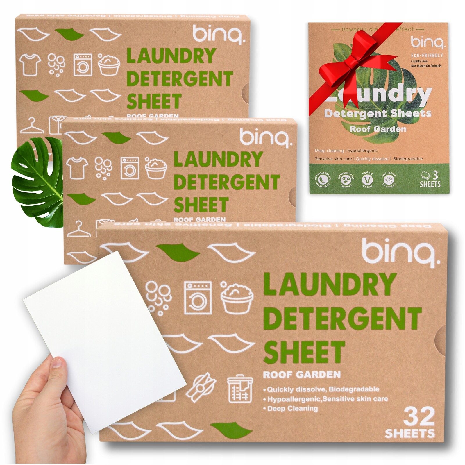 Lístky na praní 96 Hypoalergenní Univerzální Pohodlné Eko 3 Bonus