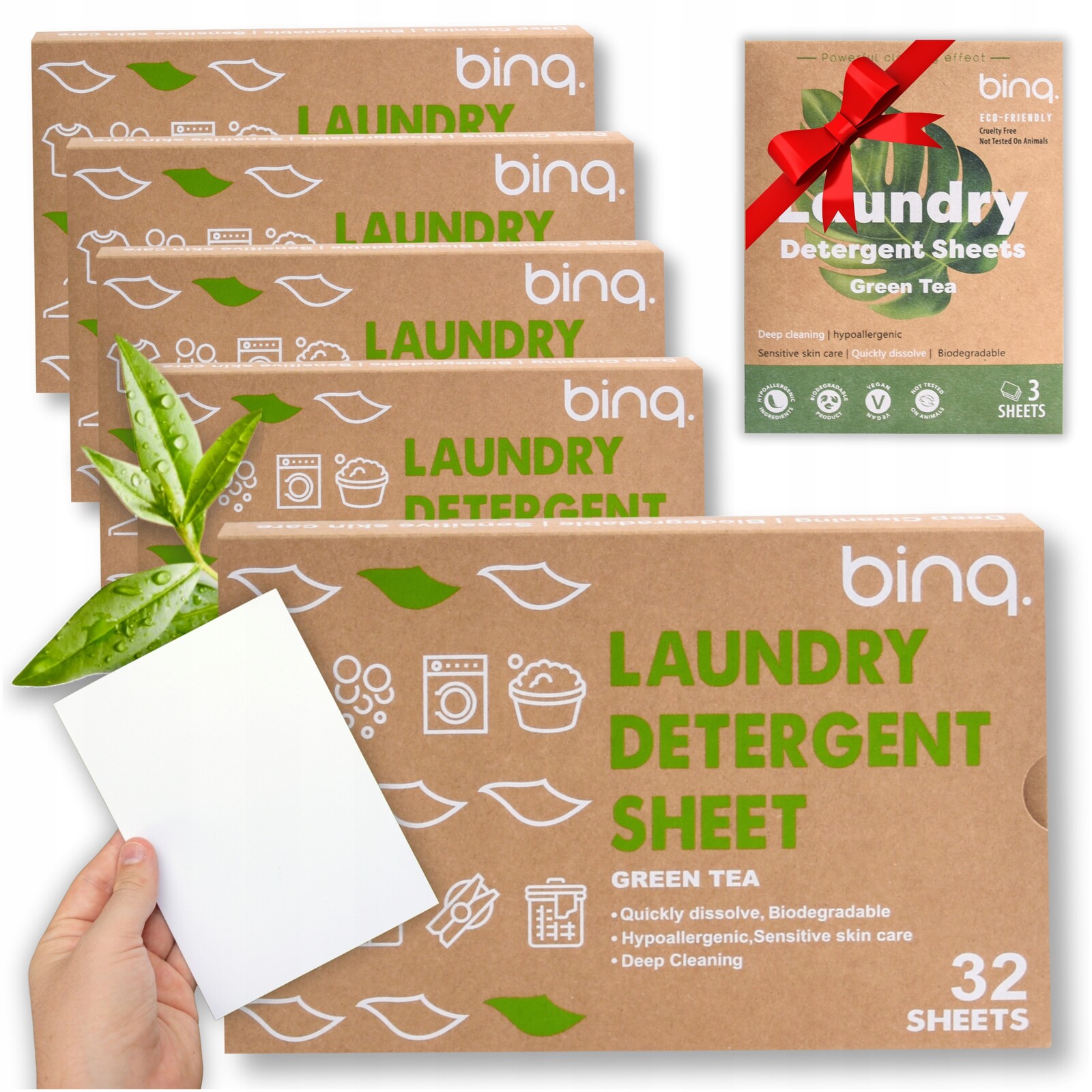 Listy na praní na 160 praní Univerzální Hypoalergenní Eko 3 ks Bonus