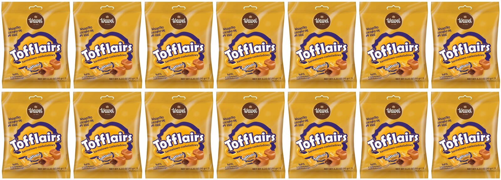 14 x 95 g Wawel Bonbóny Tofflairs Karamelovo-čokoládový Karton