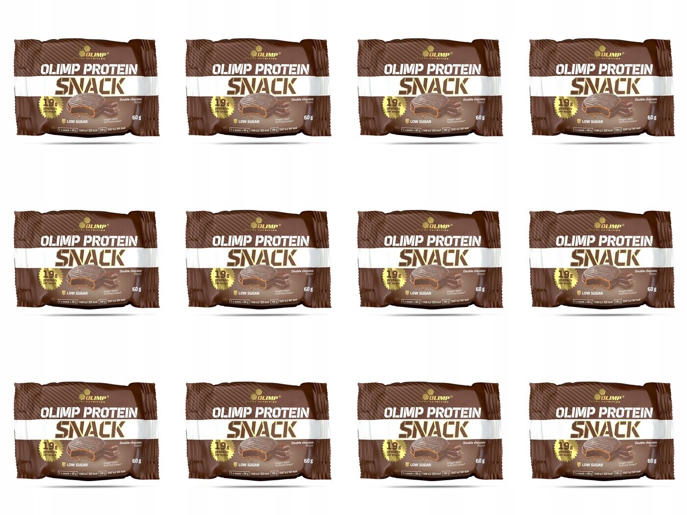 12x 60g Olimp Sport Nutrition Protein Snack 60g dvojitá čokoláda Karton