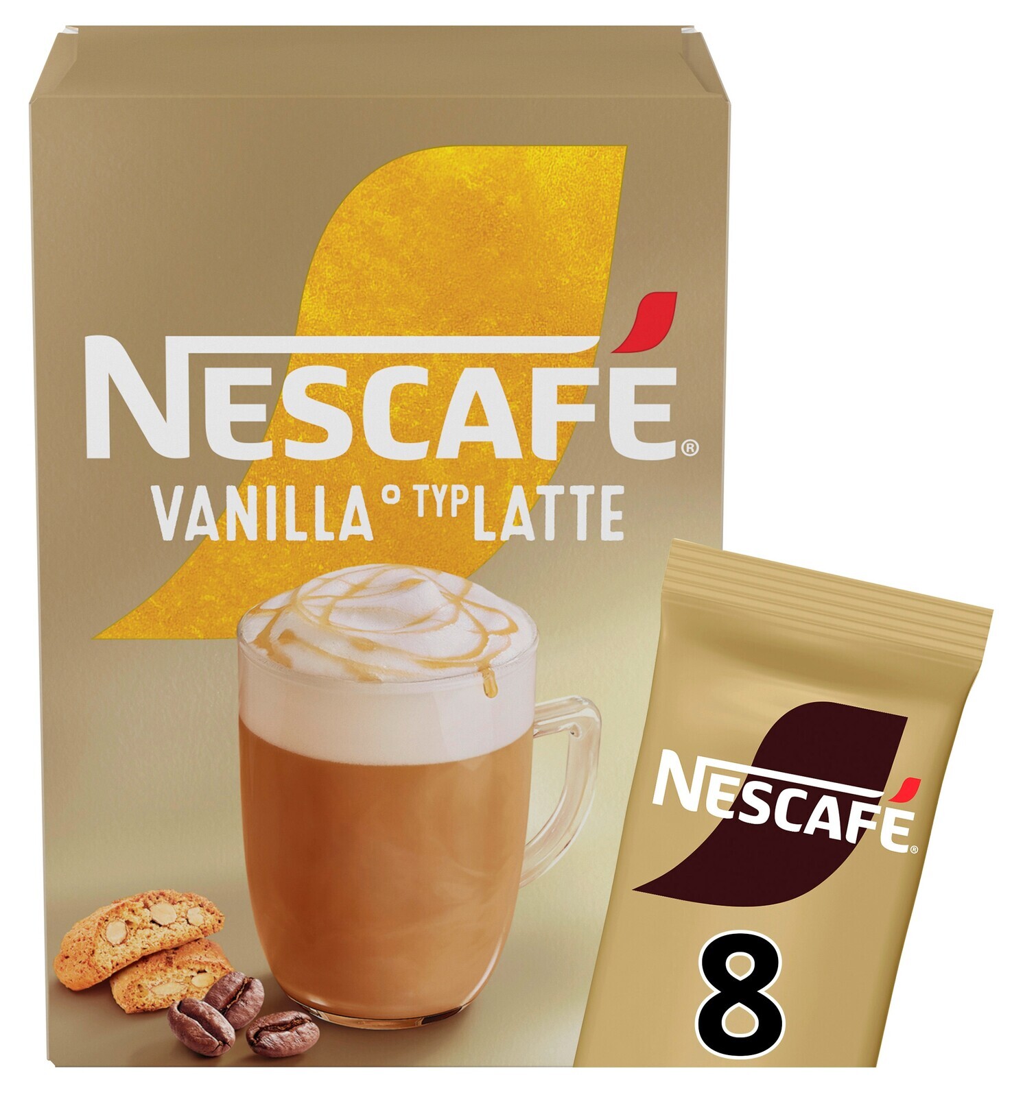 Nescafe Gold Vanilla Latte Káva Káva Latte Vanilka Sáčky 8 Ks