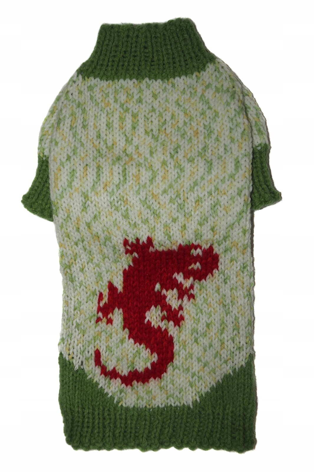 Ručně vyráběný svetr pro psa s červenou ještěrkou M