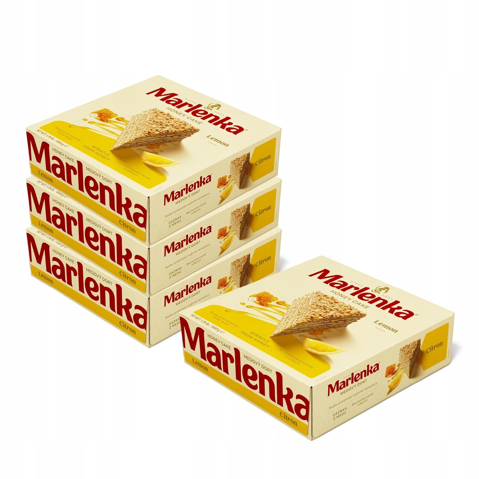 Marlenka 3+1 Citrónový medový dort 4 x 800 g