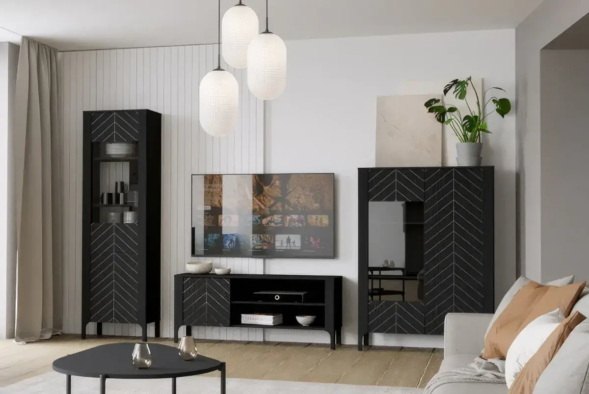 Casarredo Obývací stěna (MM-3+4+6) KENORA - černá