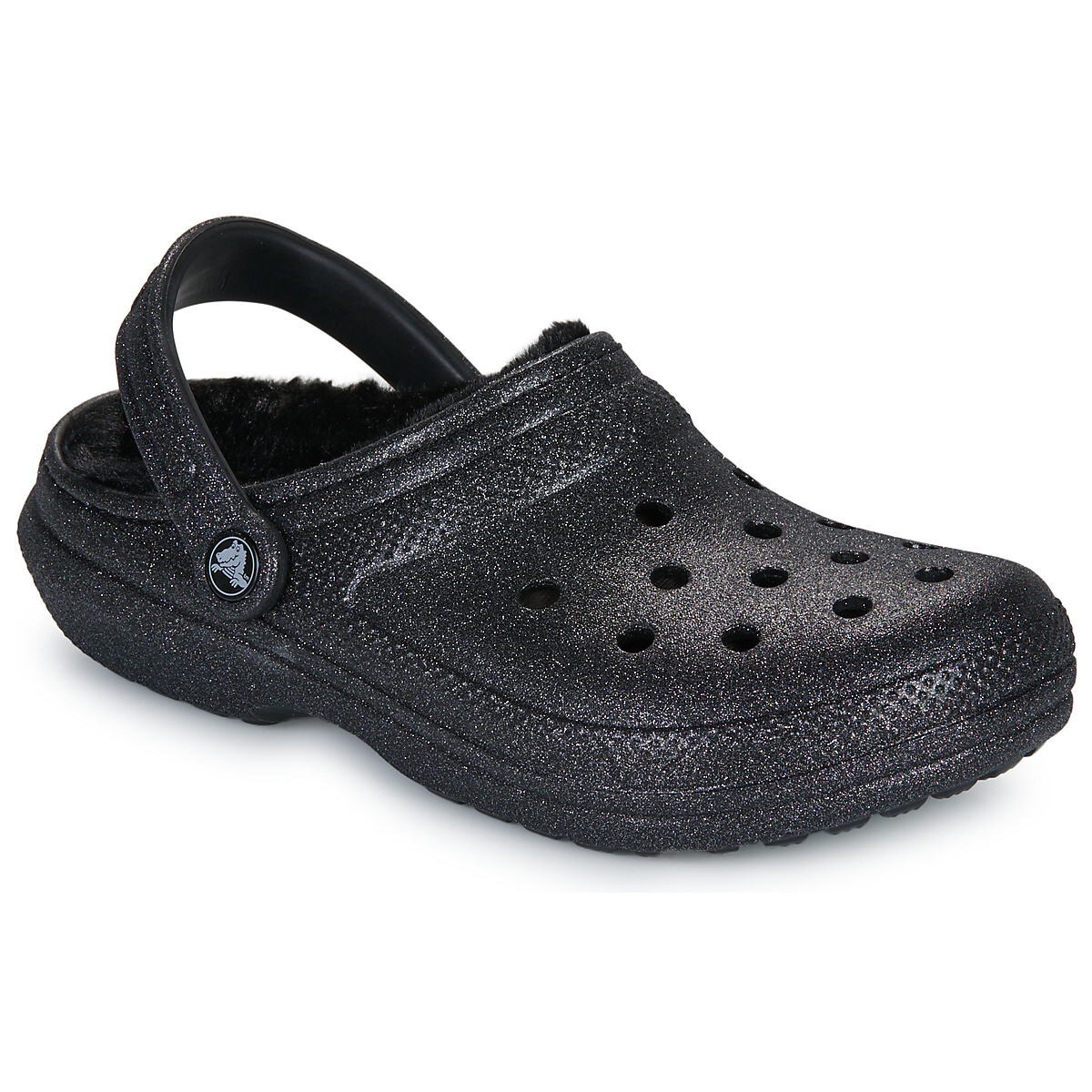 Crocs  Classic Fuzz Lined Glitter Clog  Černá