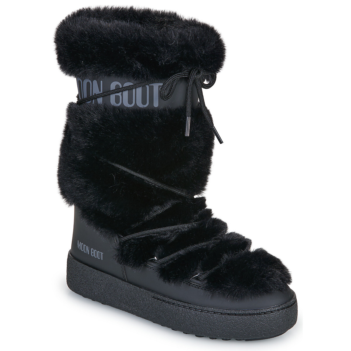 Moon Boot  MB LTRACK FAUX FUR HIGH WP  Černá