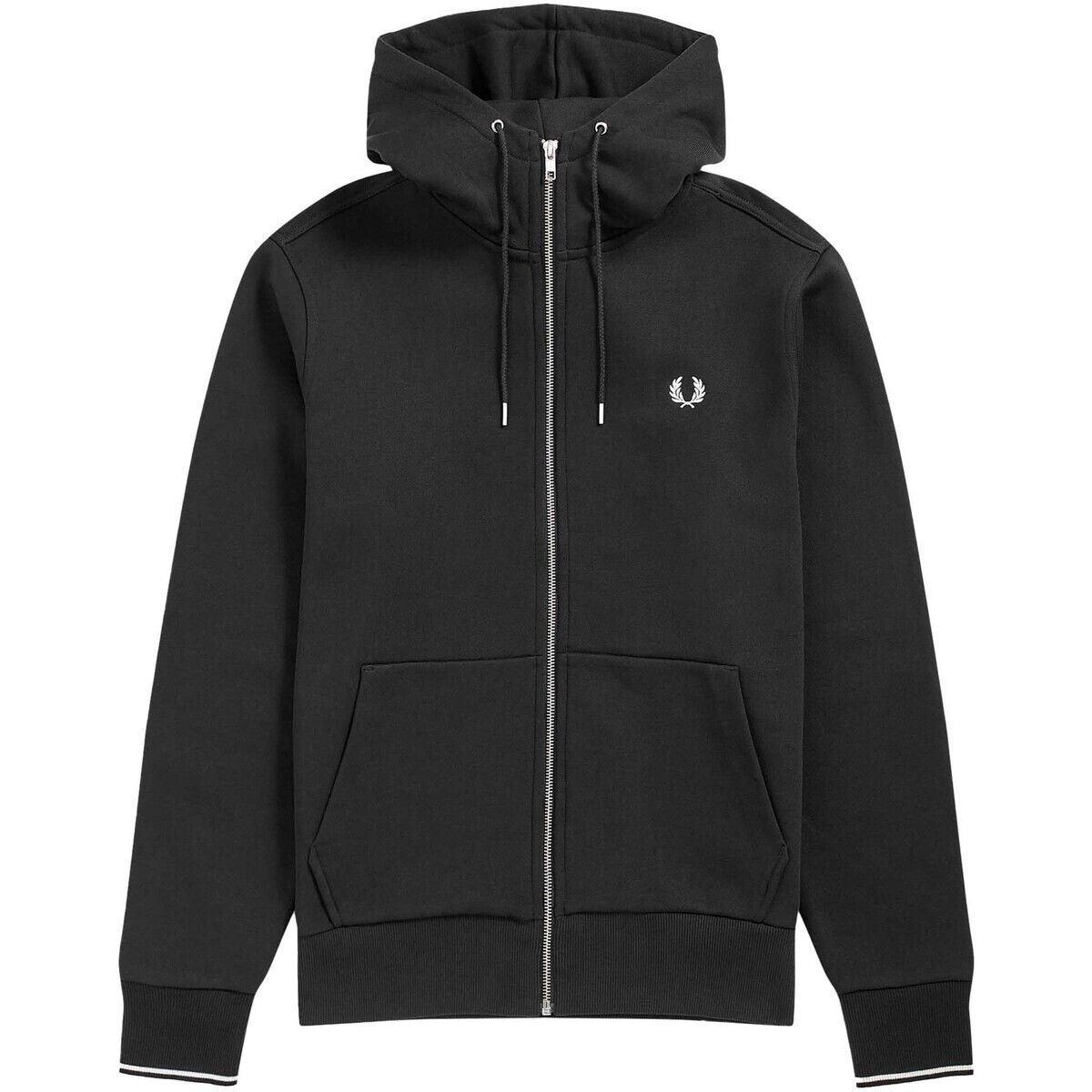 Fred Perry  Fp Hooded Zip Through Sweatshirt  Černá