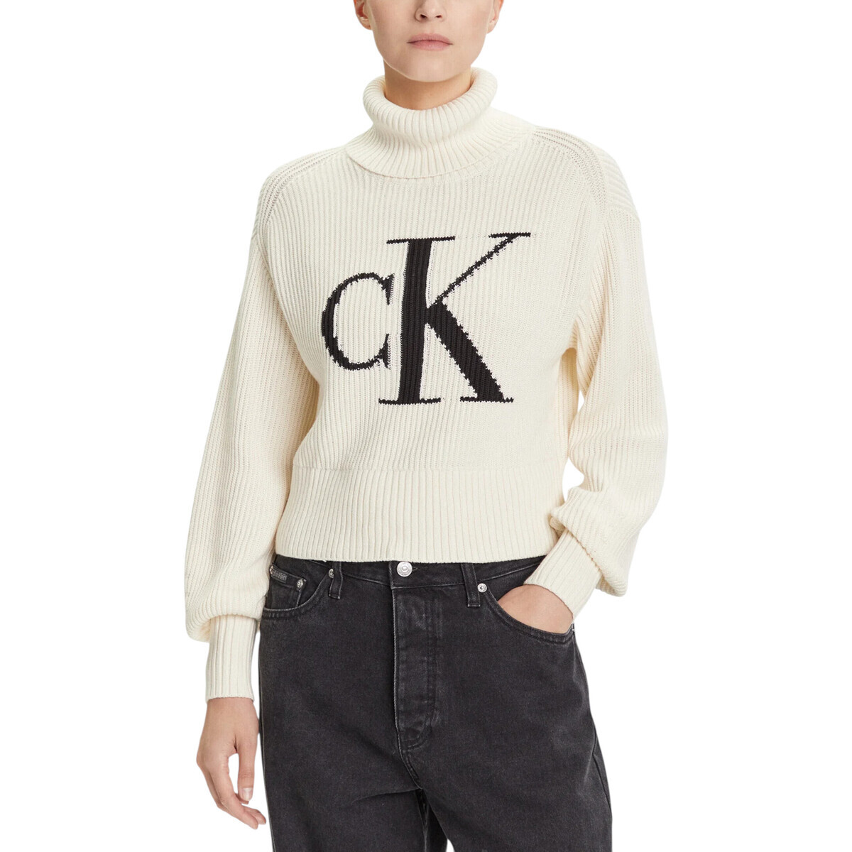 Calvin Klein Jeans  BLOWN UP CK LOOSE SWEATER CONTRA LV047D349G