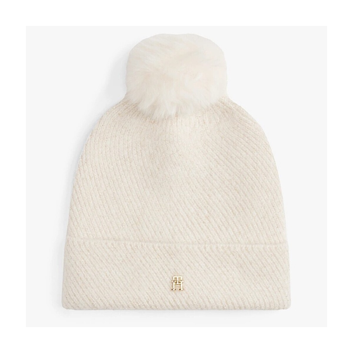Tommy Hilfiger POM POM BEANIE Bílá