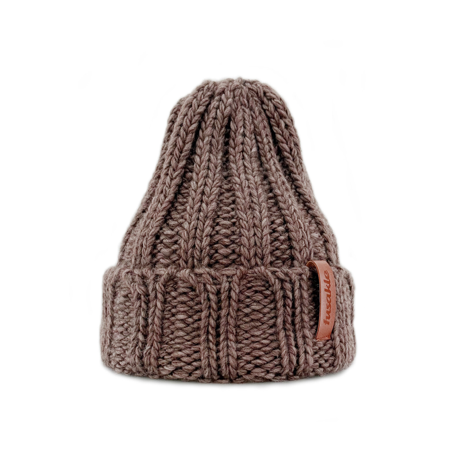 Čepice Vlněná hrubá tmavě hnědá