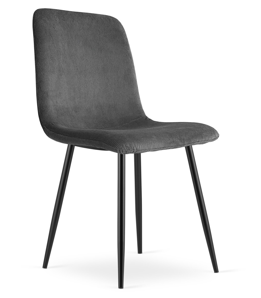 Šedá jídelní židle RIFT s černými nohami