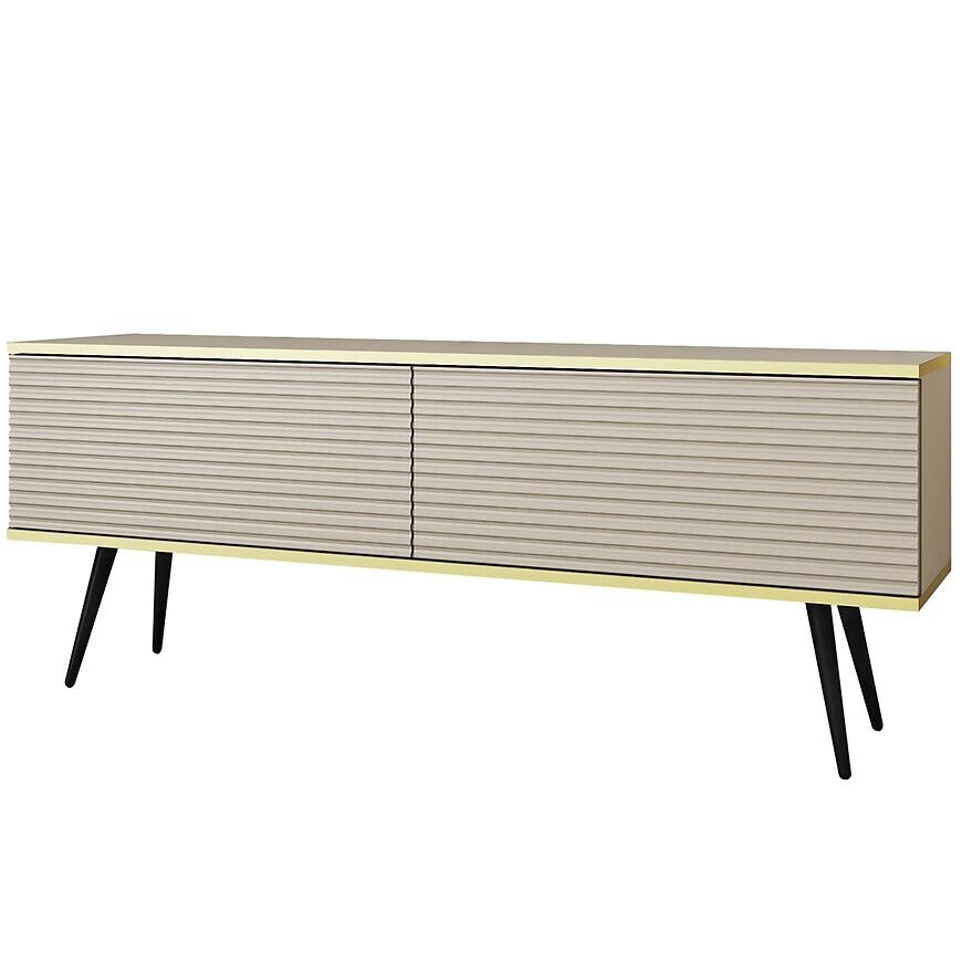 Tv stolek Oro mdf rýhovaná 135 béžová + nohy černé