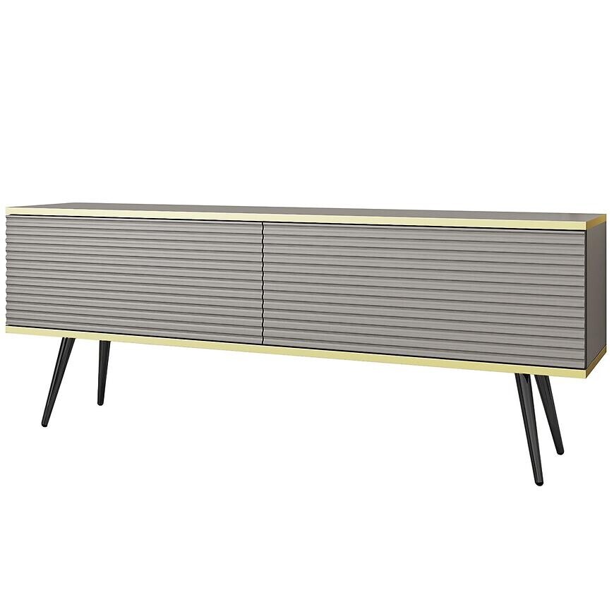 Tv stolek Oro mdf rýhovaná 135 šedá + nohy černé