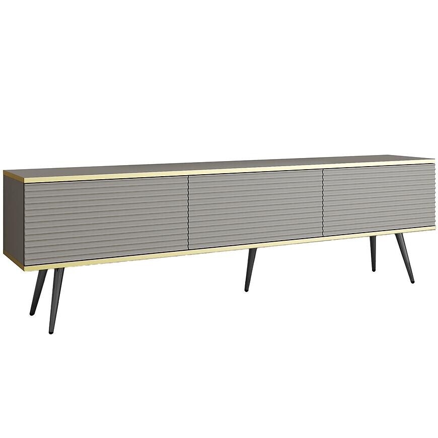 Tv stolek Oro mdf rýhovaná 175 šedá + nohy černé