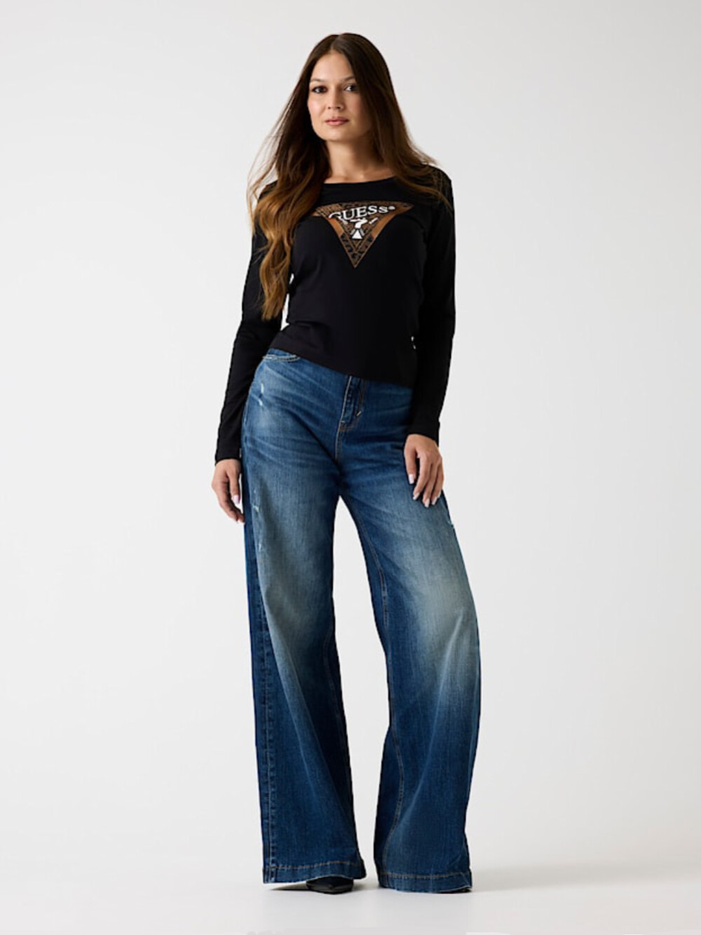 Guess dámské černé tričko W5BI75J1314 XS