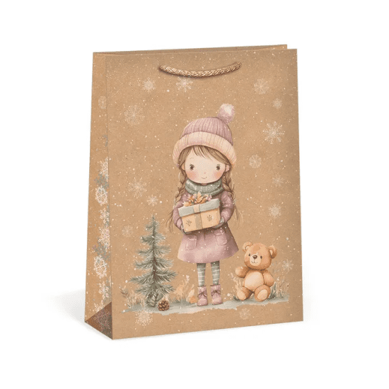 Argus Vánoční dárková taška NATUR - 23,3 x 31,3 cm - 0854-0089