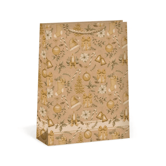 Argus Vánoční dárková taška NATUR - 23,3 x 31,3 cm - 0854-0093