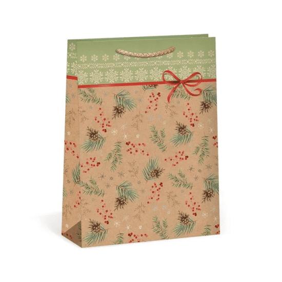 Argus Vánoční dárková taška NATUR - 23,3 x 31,3 cm - 0854-0097