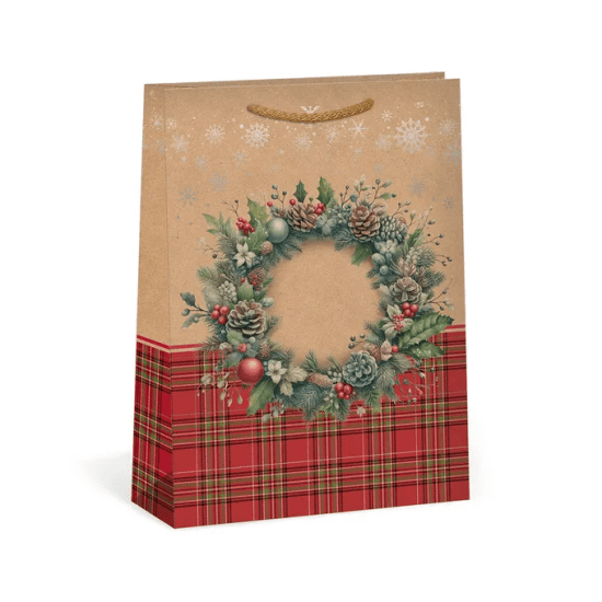 Argus Vánoční dárková taška NATUR - 23,3 x 31,3 cm - 0854-0098