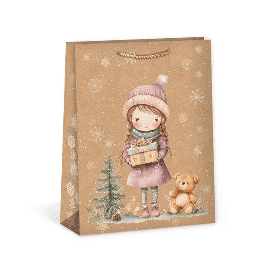 Argus Vánoční dárková taška NATUR - 18,3 x 24,3 cm - 0844-0089