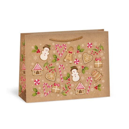 Argus Vánoční dárková taška NATUR - 24,3 x 18,3 cm - 0844-0090