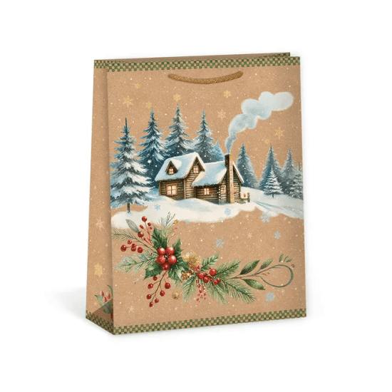 Argus Vánoční dárková taška NATUR - 18,3 x 24,3 cm - 0844-0091