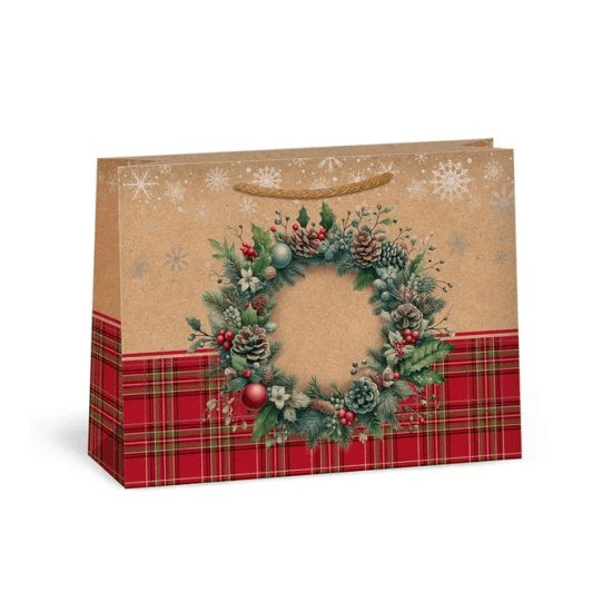Argus Vánoční dárková taška NATUR - 24,3 x 18,3 cm - 0844-0098